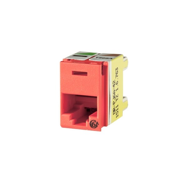 Ortronics PANEL JACK, CLARITY, CAT6A, T568A/B, 8 POS, RED, 180, PJ6A-42
